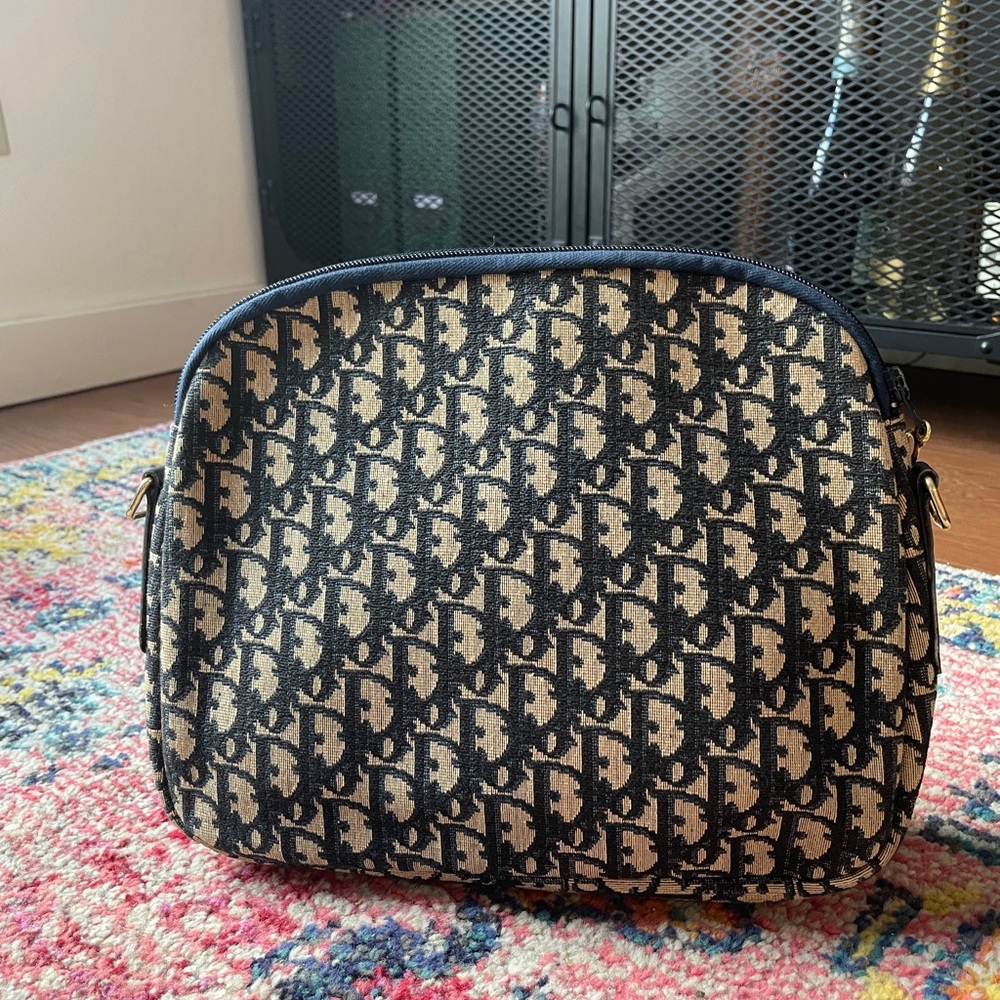 VINTAGE DIOR JACQUARD MONOGRAM POUCH BAG